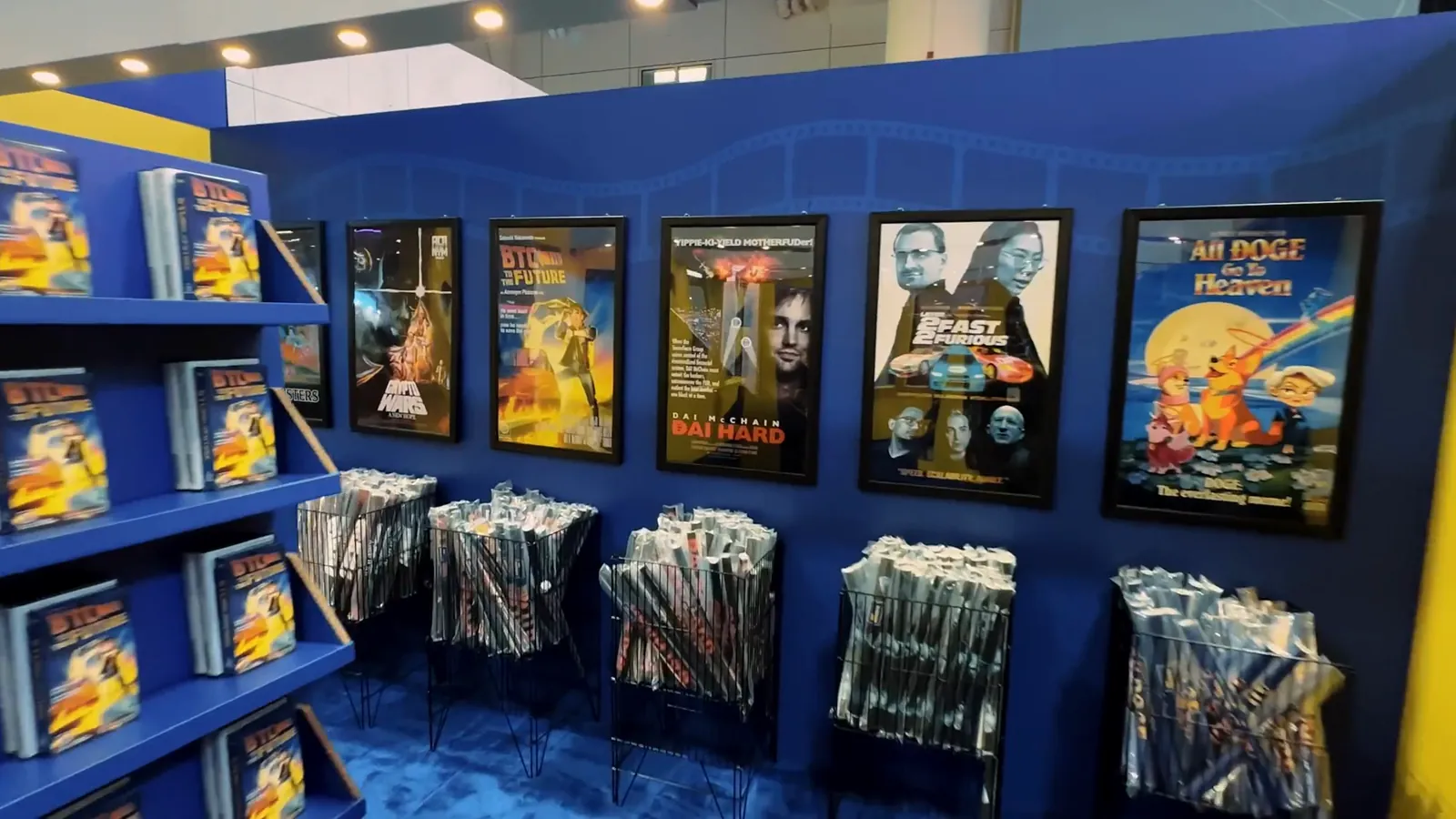 Block Chain Video shelves and posters